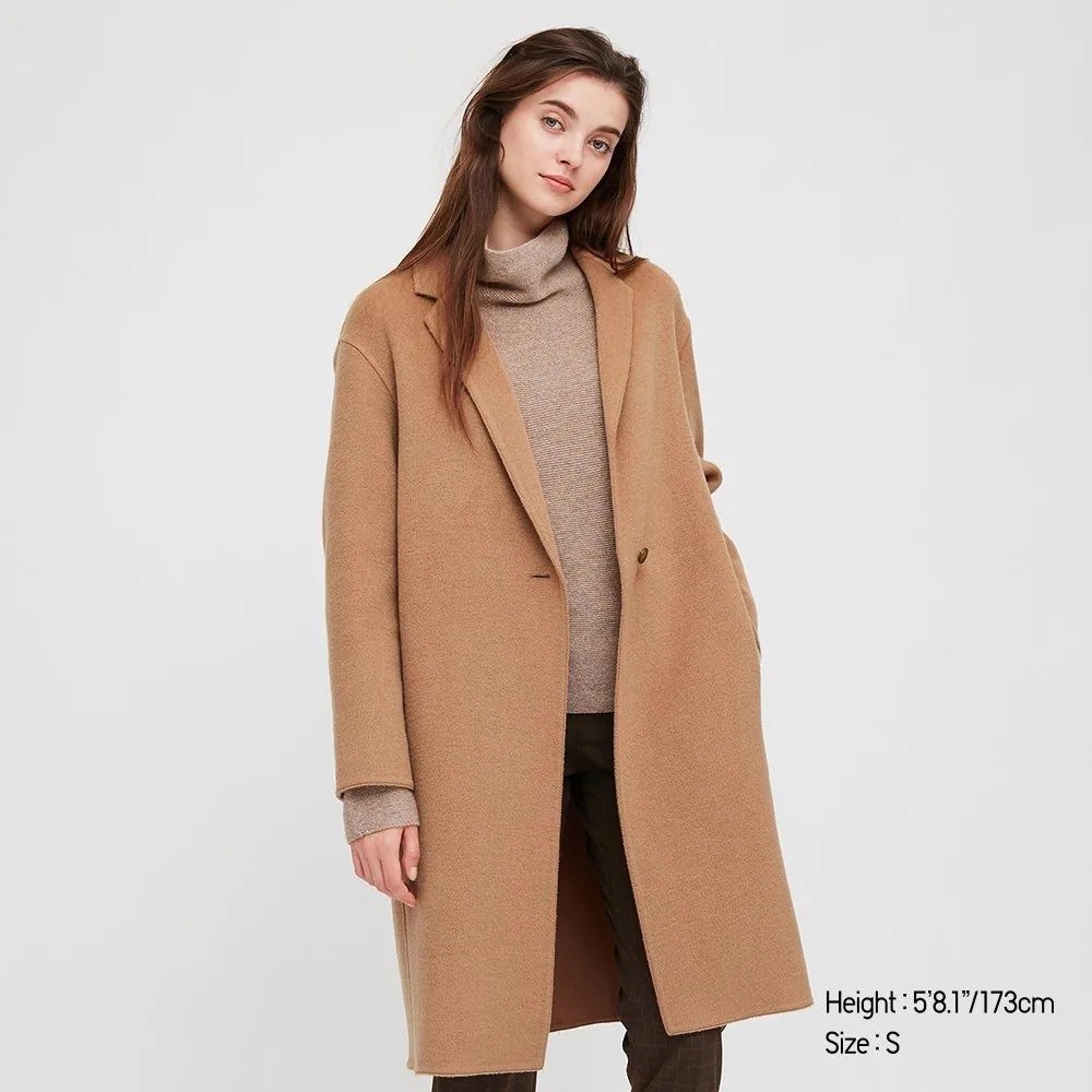 Uniqlo WOMEN DOUBLE FACE COCOON COAT size S